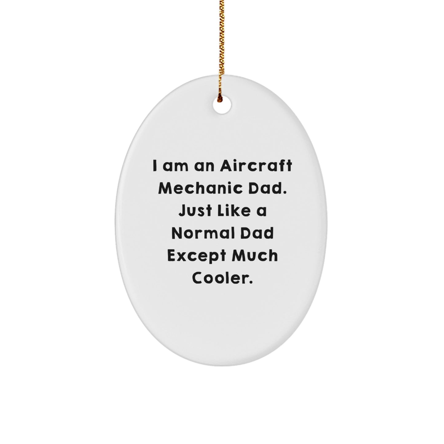 Christmas Gift for Her Aircraft Mechanic Present Oval Ornament - Image 1