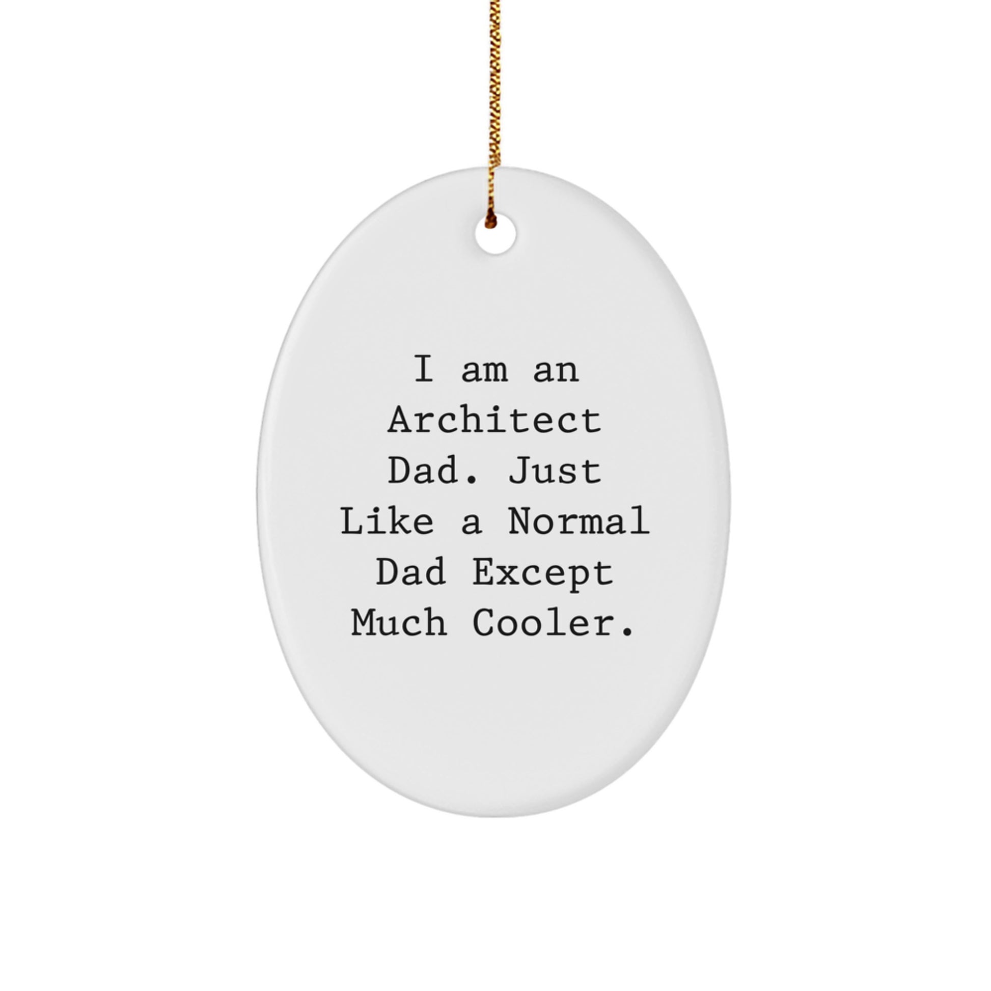 Christmas Unique Gift for Her Architect Dad Oval Ornament Present - Image 1