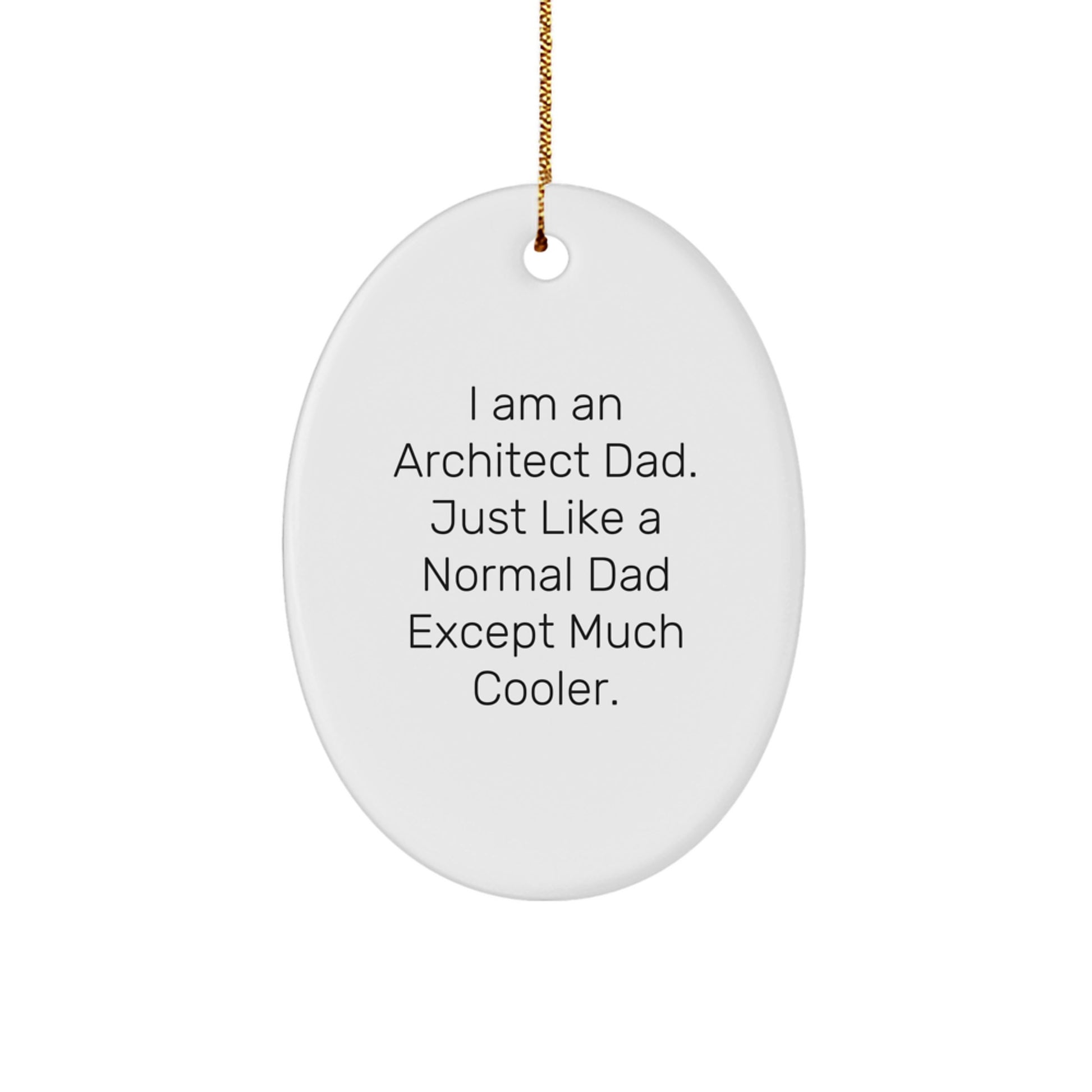 Architect Dad Gifts Funny Oval Ornament for Men's Office Decorations Christmas Unique Presents from Family - Image 1