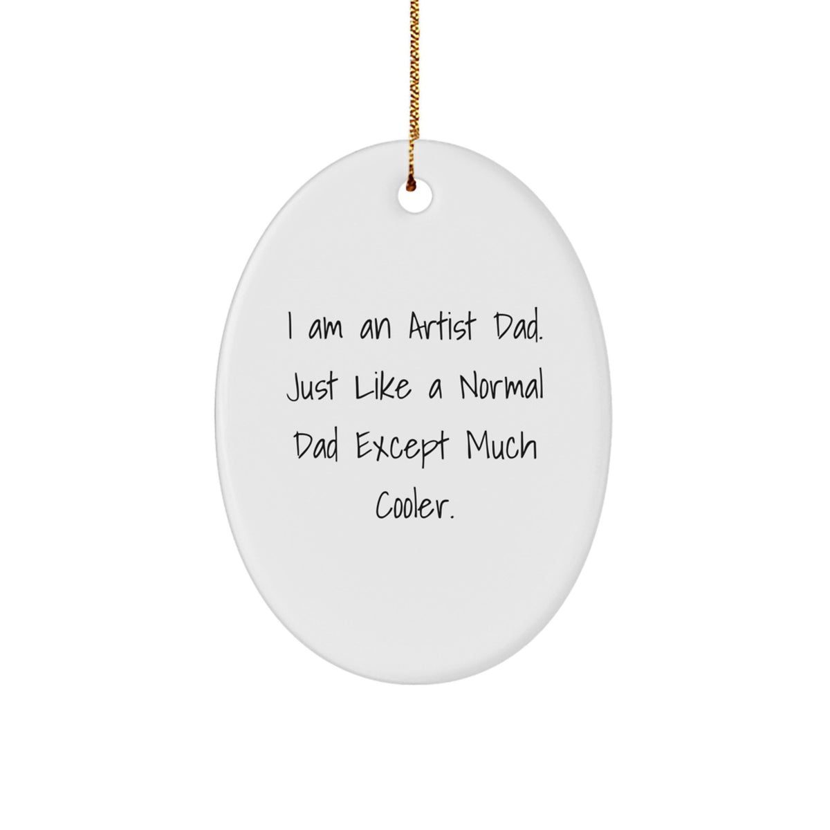 Christmas Gift for Her Artist Dad Oval Ornament Present Vibrant - Image 1