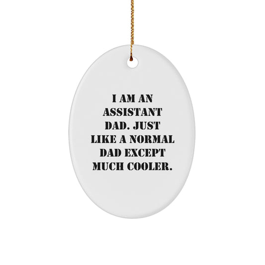 Funny Assistant Dad Oval Ornament Gifts from Men, Gifts for Men Assistant, Unique Christmas Unique Gifts - Image 1