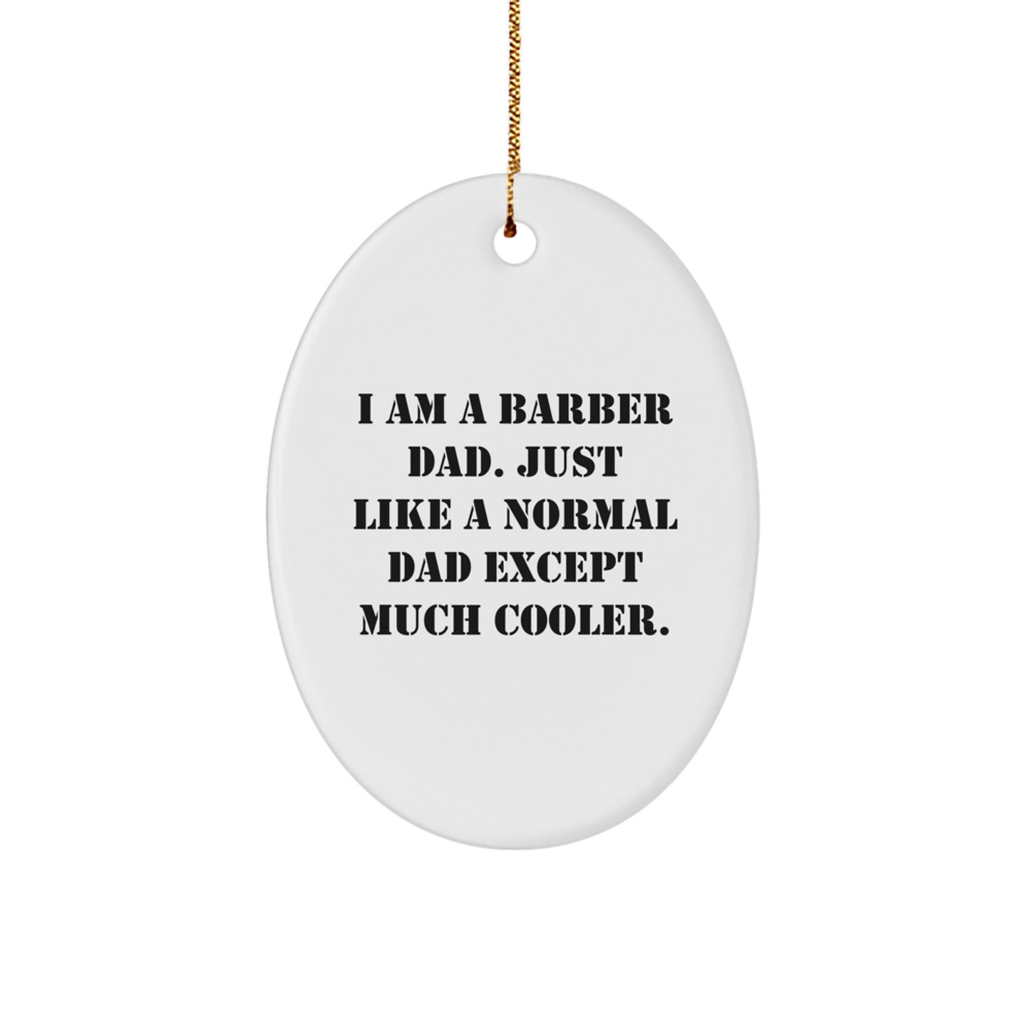 Oval Barber Dad Christmas Ornament Gift for Coworkers Idea - Image 1