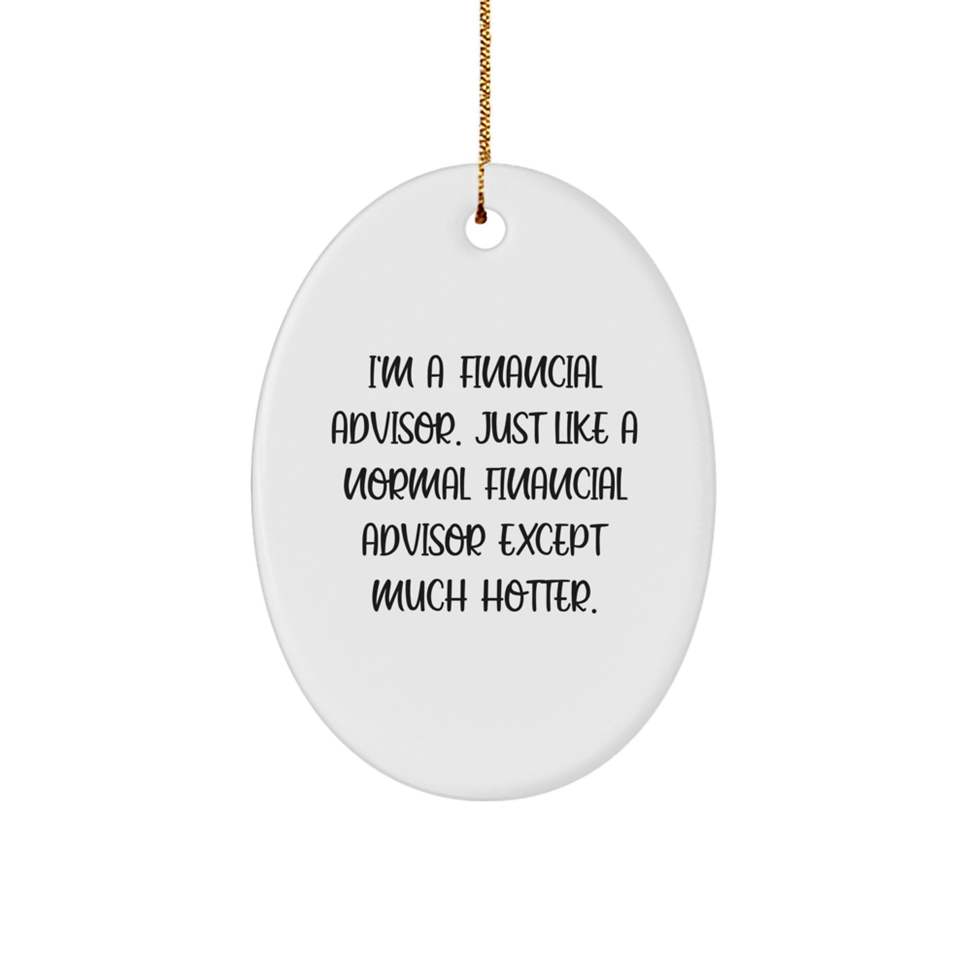 Funny Financial Advisor Gifts, Cute Oval Ornament for Financial Advisor, Gifts from Men to Coworkers for Christmas - Image 1