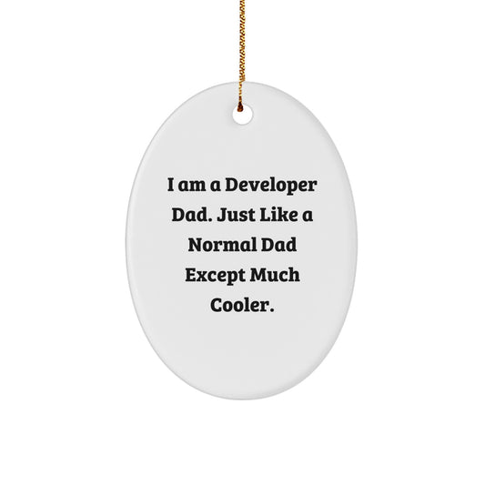 Cool Developer Dad Christmas Ornament for Friends Gift - Image 1