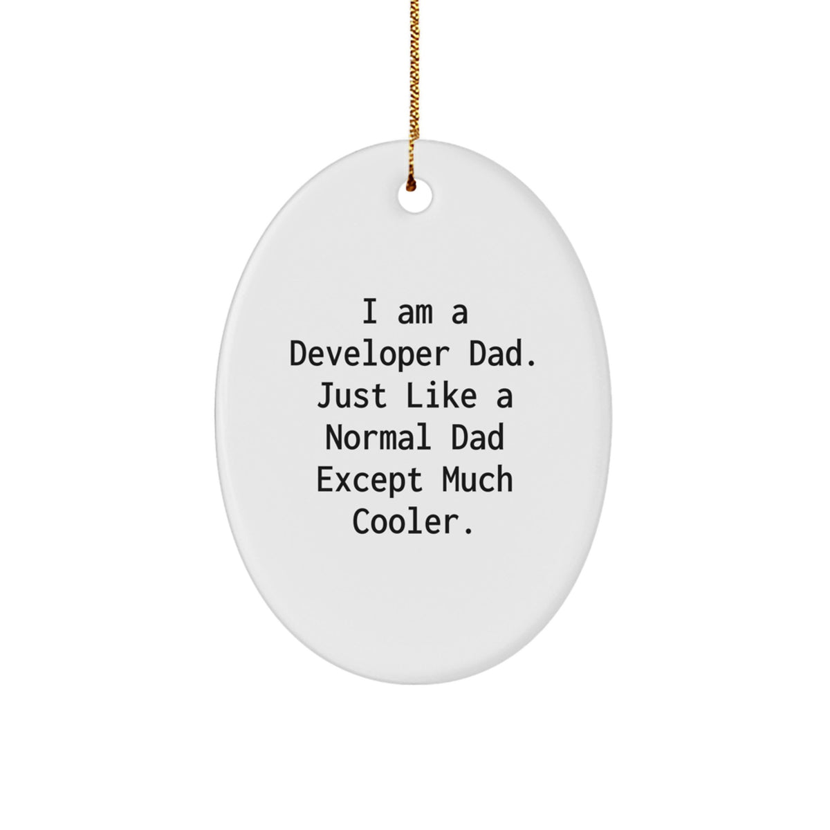 Christmas Gift for Her Developer Dad Oval Ornament Present - Image 1
