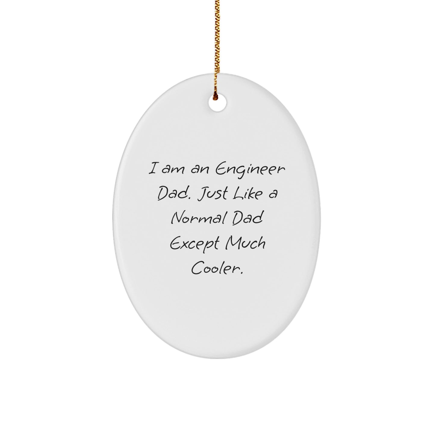 Christmas Gift for Her Engineer Dad Oval Ornament Present - Image 1