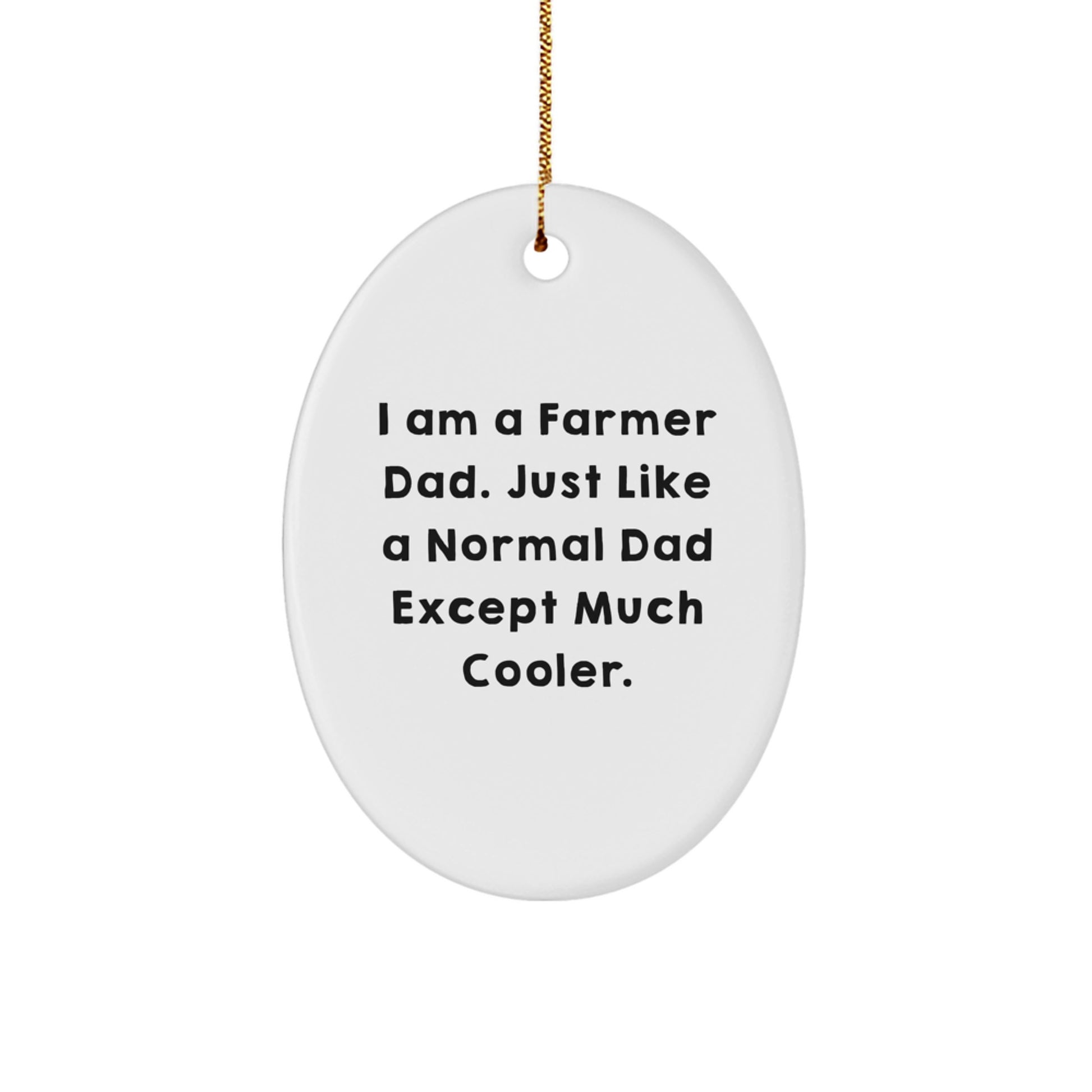 Oval Farmer Dad Christmas Ornament Idea for Coworkers Seasonal Gift - Image 1