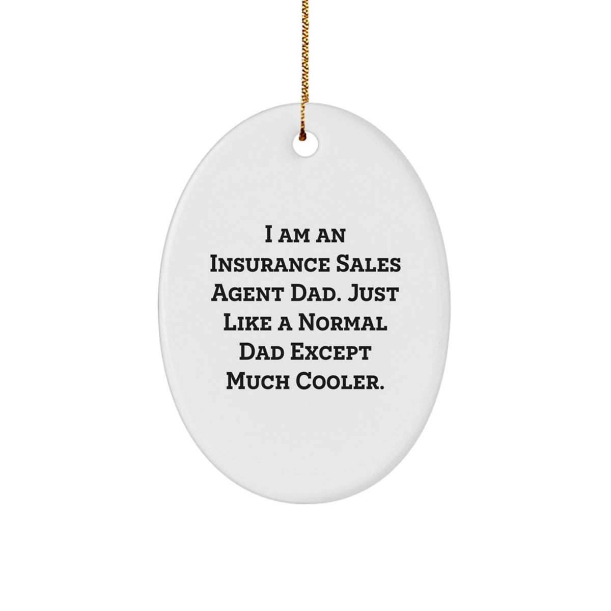 Insurance Sales Agent Oval Ornament Keepsake for Him Christmas Gift - Image 1