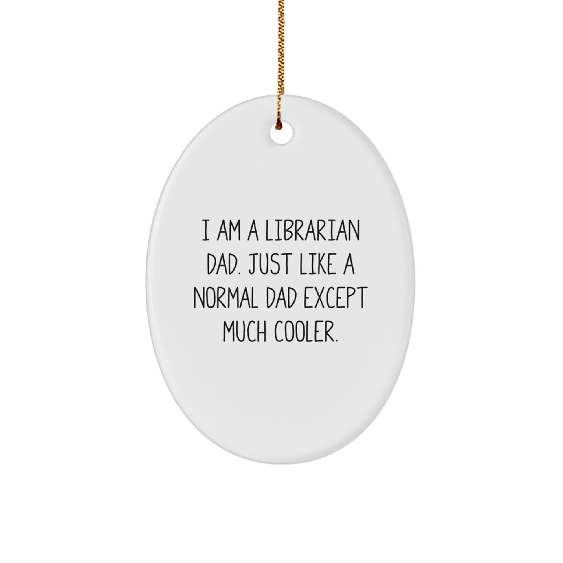Librarian Dad Christmas Ornament Idea for Coworkers Gift - Image 1