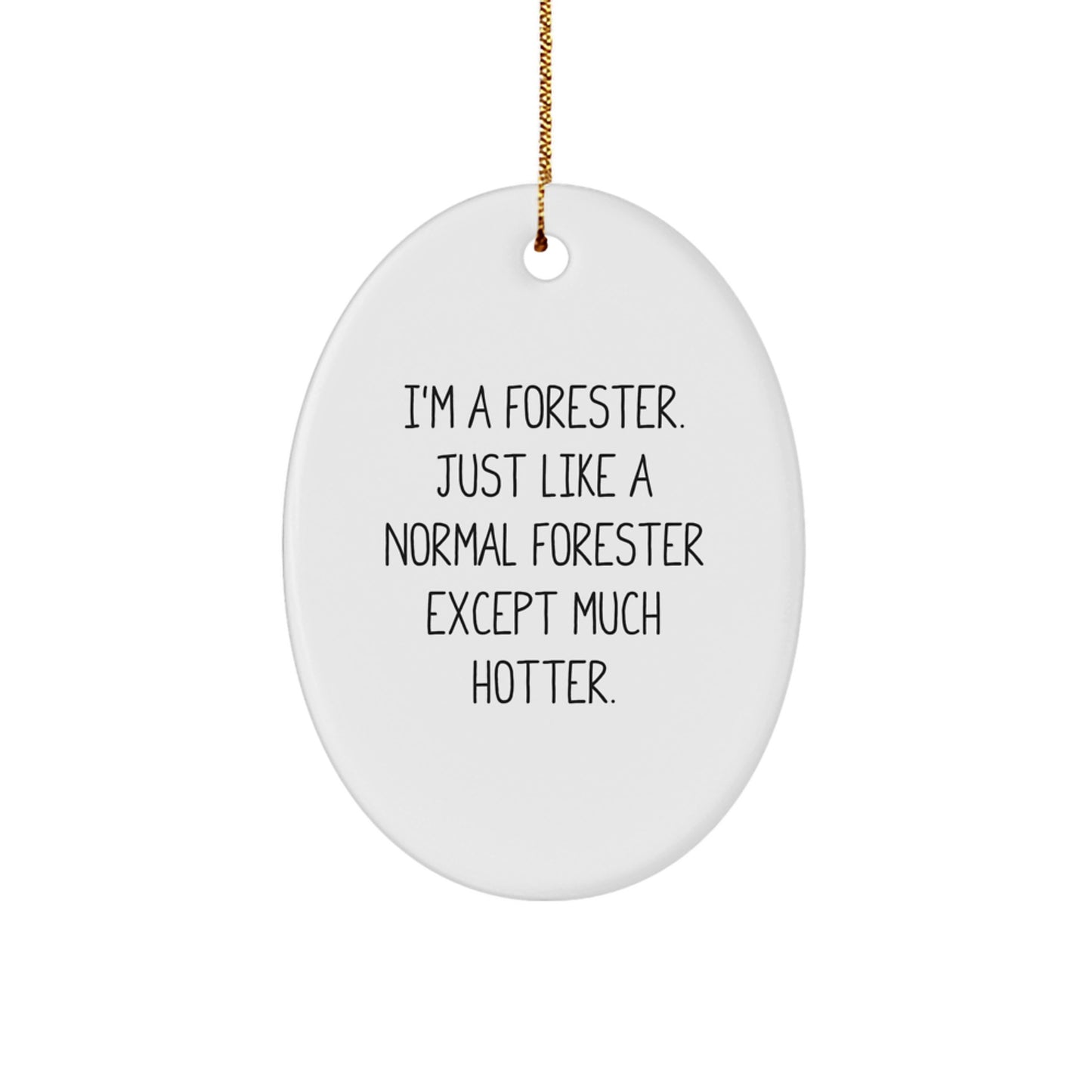 Funny Forester Gifts for Men, Oval Ornament, 'I'm A Forester' Christmas Decorations, Gifts from Men - Image 1