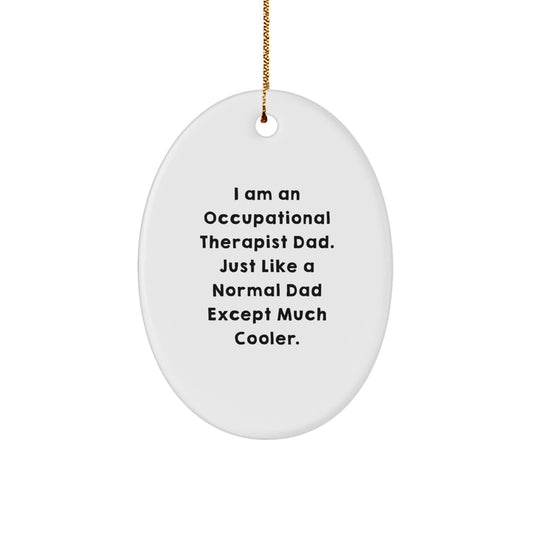 Occupational Therapist Dad Gifts, Funny Oval Ornament for Occupational Therapist, Christmas Unique Gifts for Men from Occupational Therapist Friends - Image 1