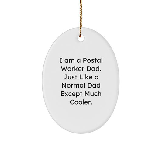 Postal Worker Dad Keepsake Vibrant Christmas Ornament for Him Gift - Image 1