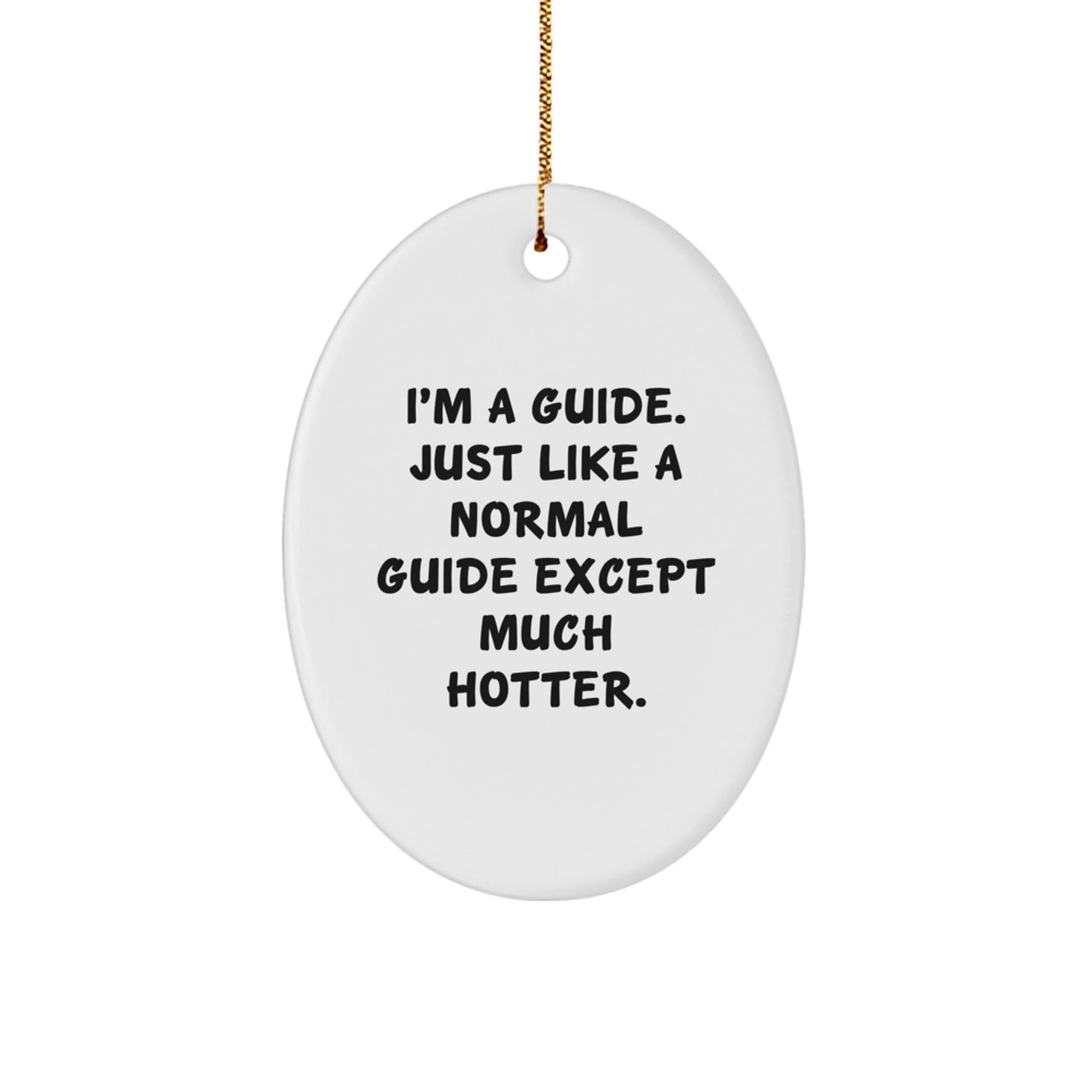 Funny Guide Gifts - I'm A Guide Just Like A Normal Guide Except Much Hotter. Oval Ornament for Christmas - Image 1