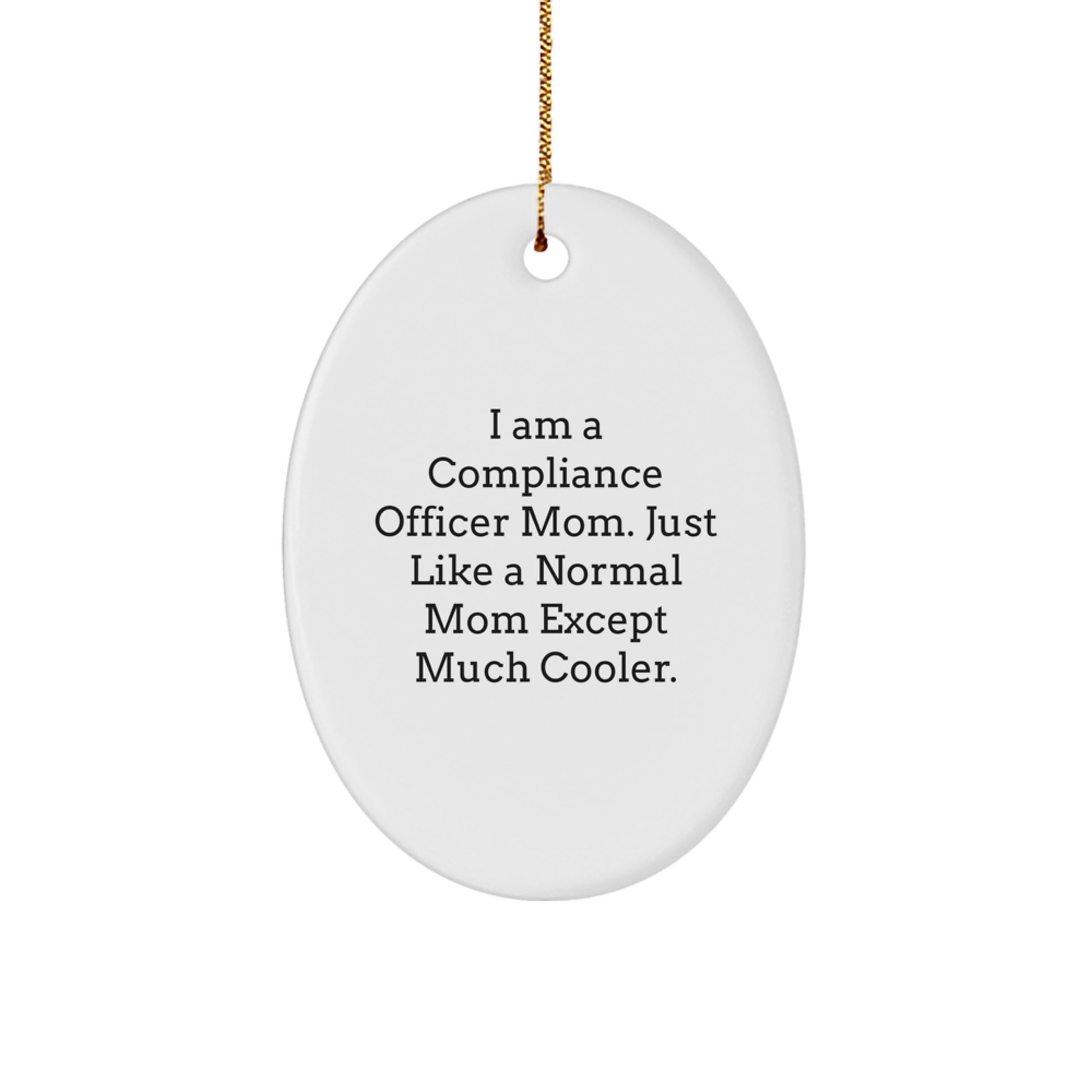 Christmas Gift Oval Ornament for Her Present Compliance Officer Mom - Image 1