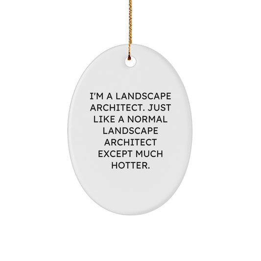 Landscape Architect Christmas Oval Ornament Gifts from Friends and Family with Funny Quote - Image 1