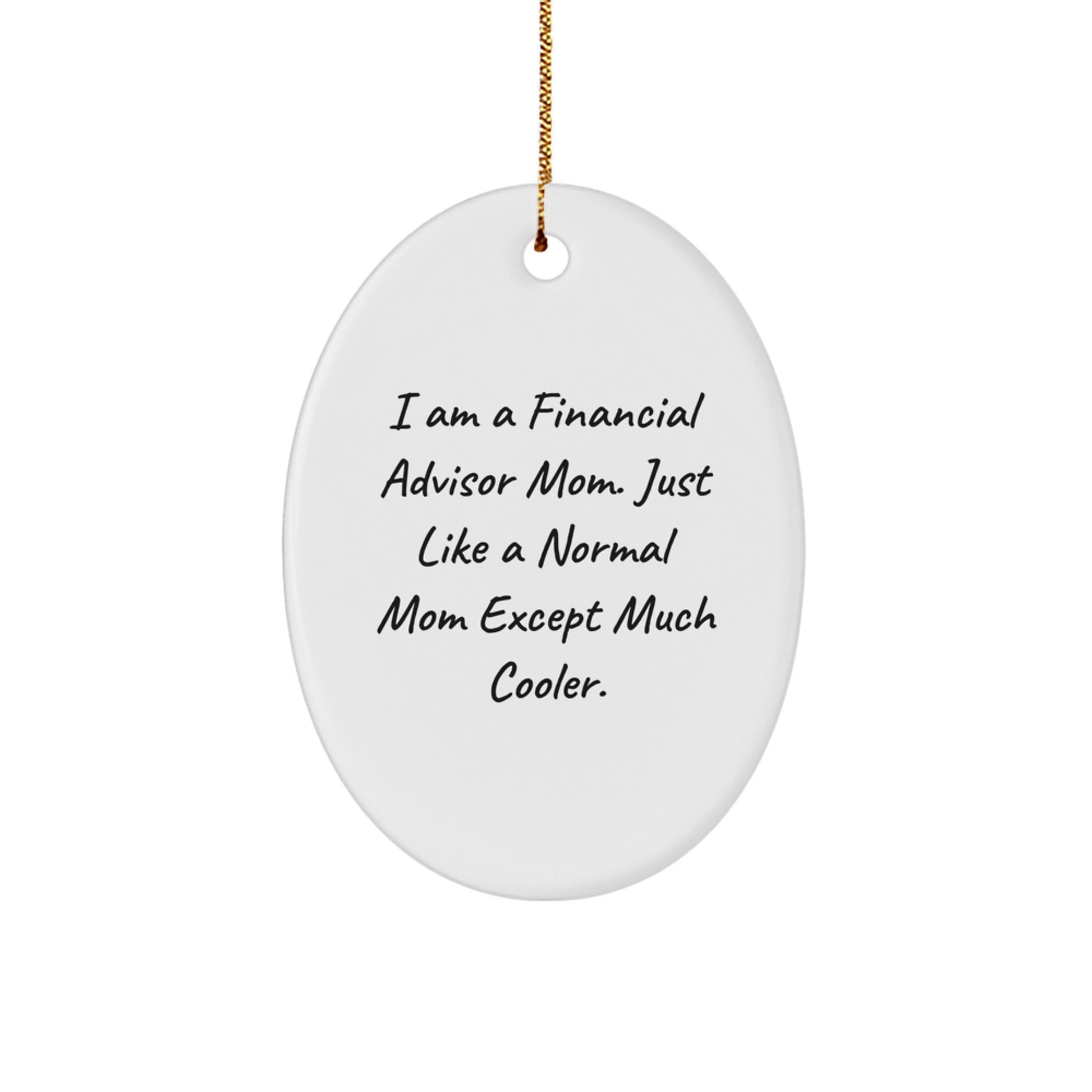 Christmas Gift for Her Present Oval Ornament Financial Advisor Mom - Image 1