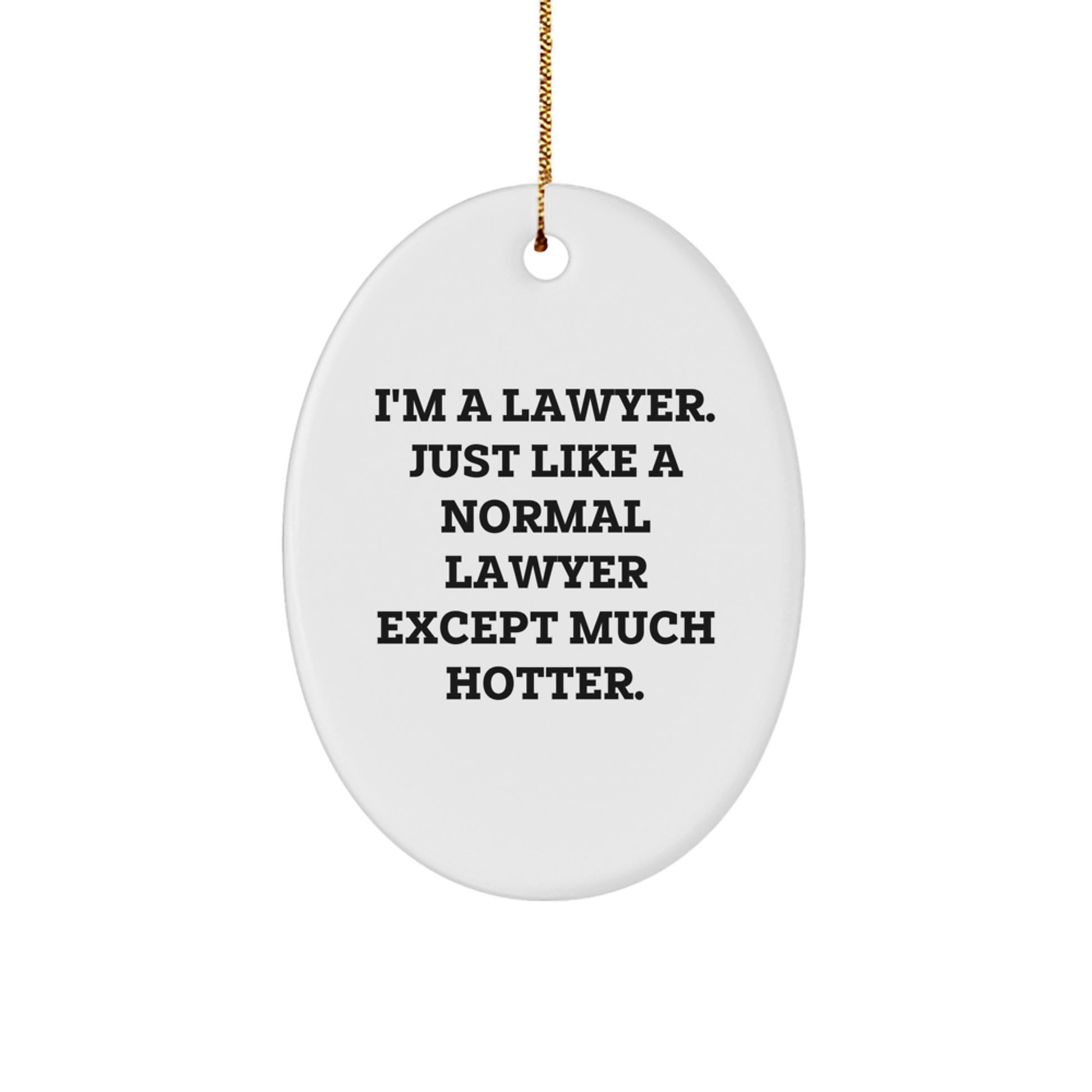 Funny Lawyer Gifts, I'm A Lawyer Oval Ornament, Unique Christmas Decorations for Lawyer Friends, Coworkers, Family Members - Image 1