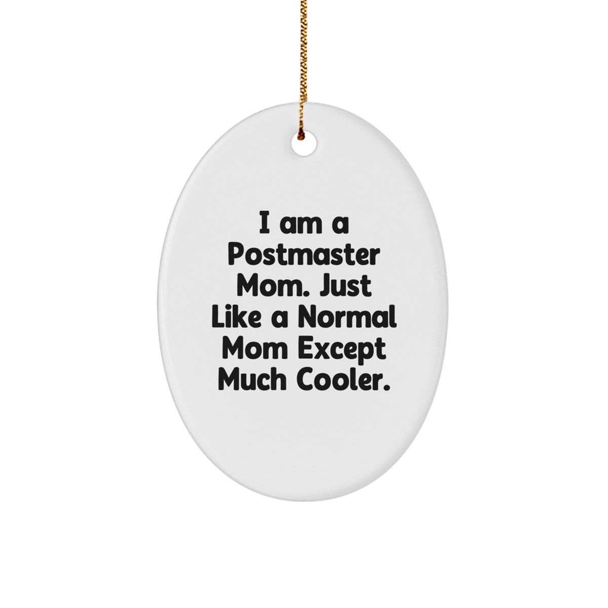 Funny Postmaster Mom Christmas Oval Ornament Gifts for Her from Family - Image 1