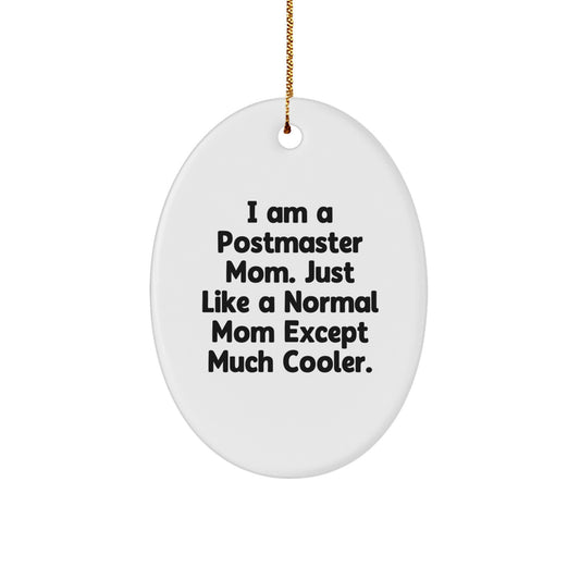 Funny Postmaster Mom Christmas Oval Ornament Gifts for Her from Family - Image 1