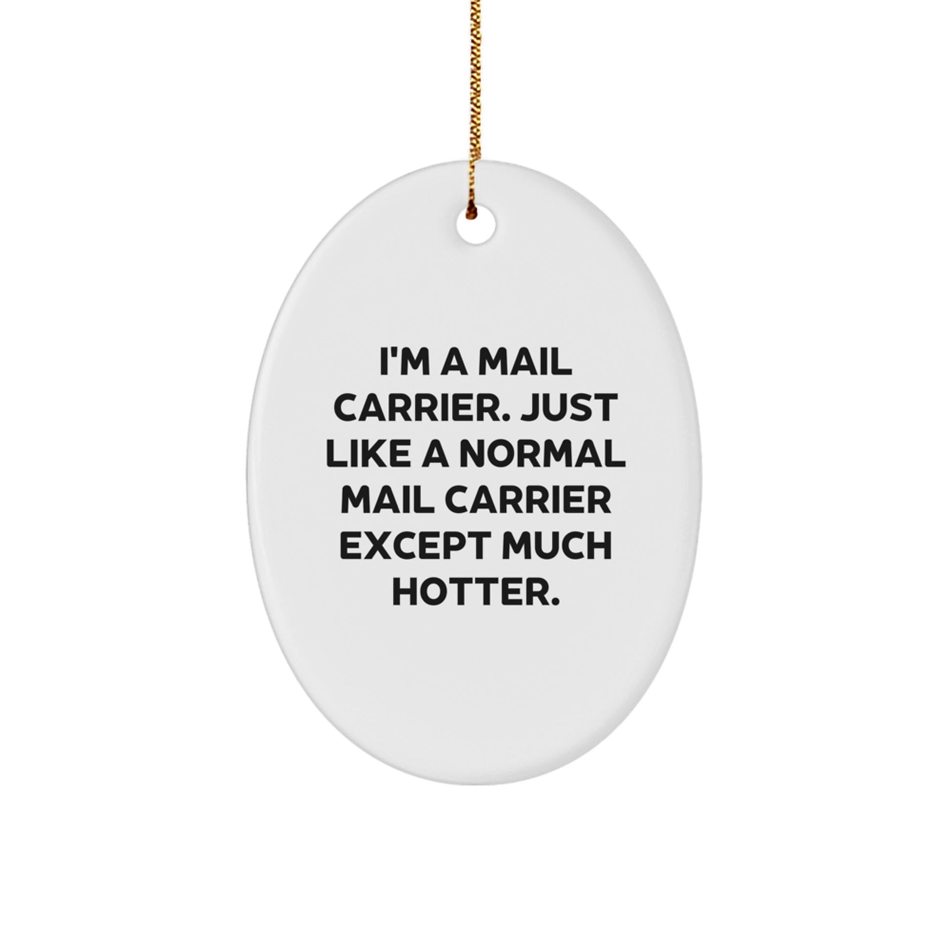 Funny Mail Carrier Gifts for Mail Carrier Friends - Cute Oval Ornament from Family - Image 1