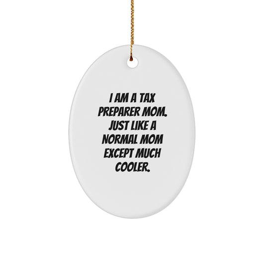 Tax Preparer Oval Christmas Ornament Gift for Coworkers – Much Cooler - Image 1