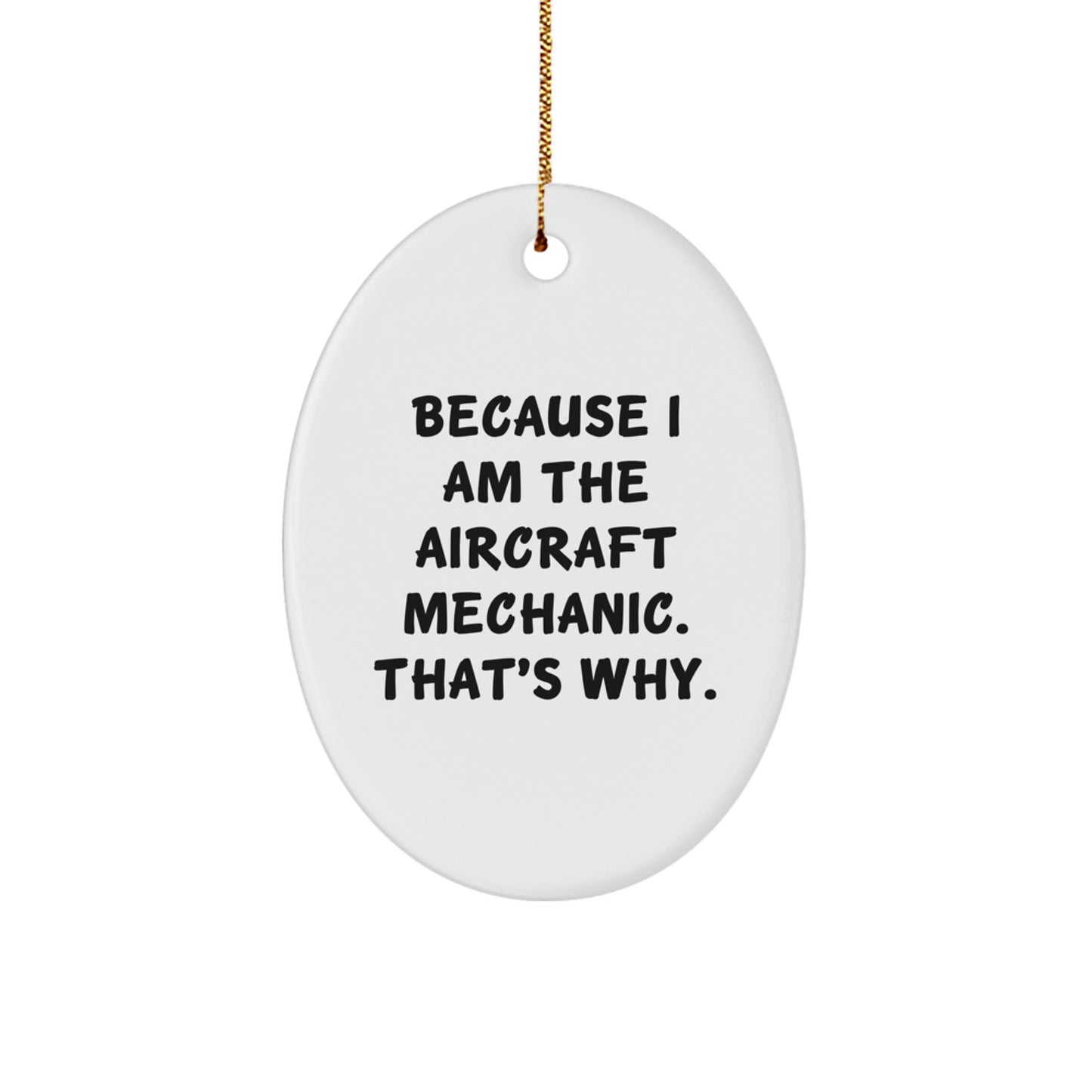 Bold Aircraft Mechanic Novelty Christmas Ornament for Friends Gift - Image 1