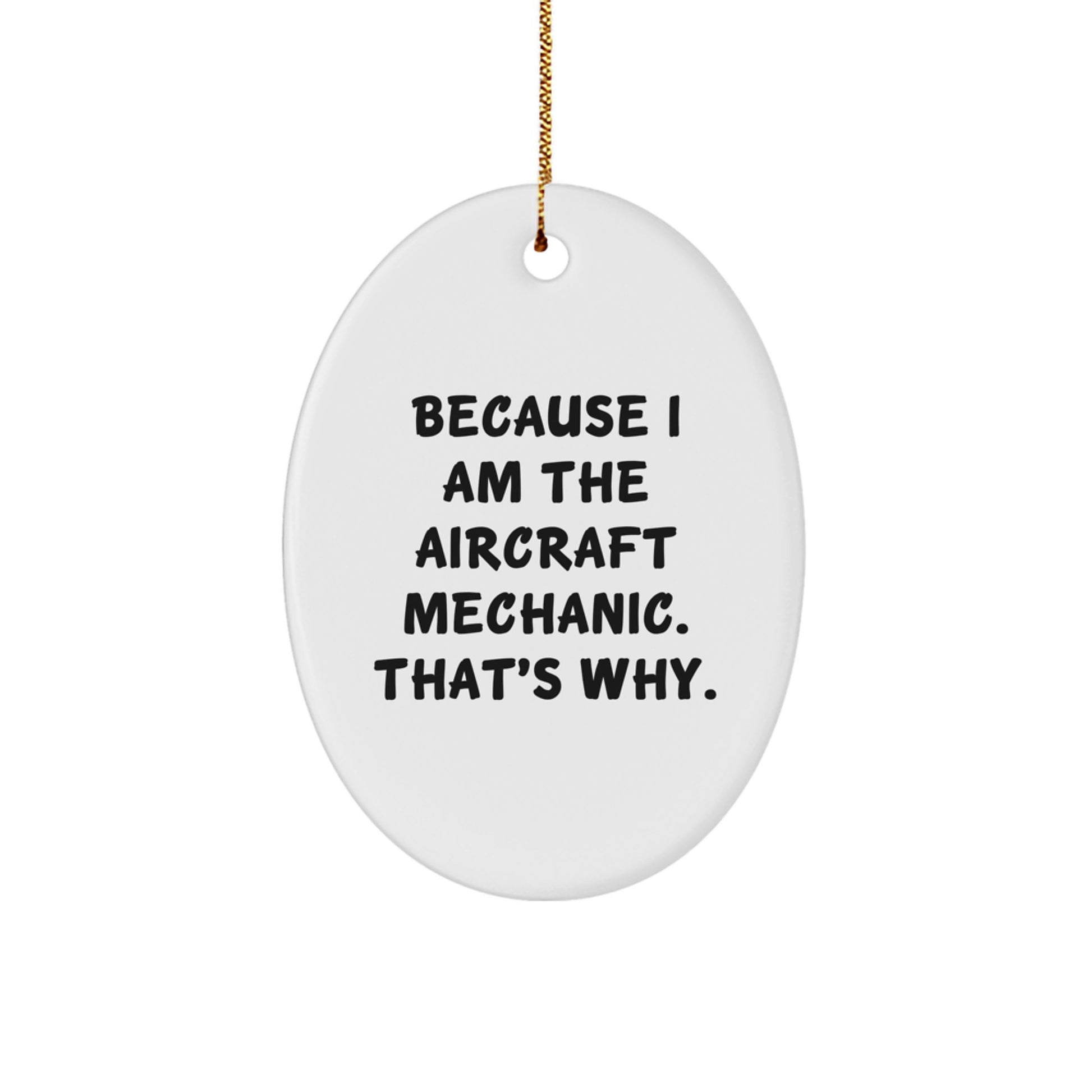Bold Aircraft Mechanic Novelty Christmas Ornament for Friends Gift - Image 1