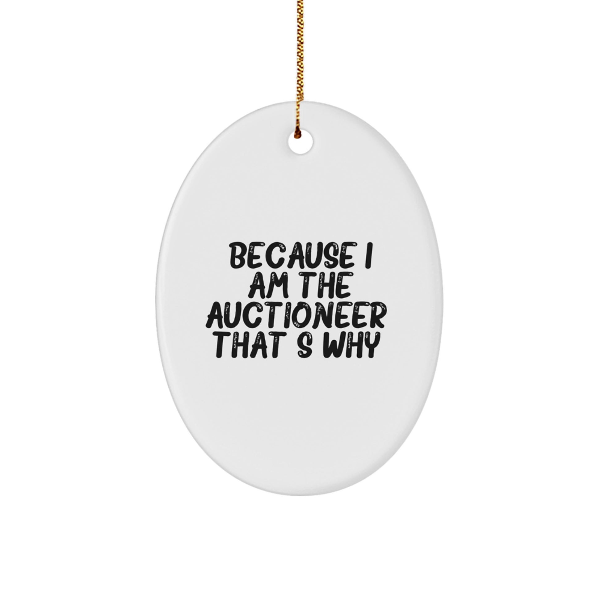 Christmas Gift for Roommates – Collectible Oval Ornament for Auctioneer - Image 1