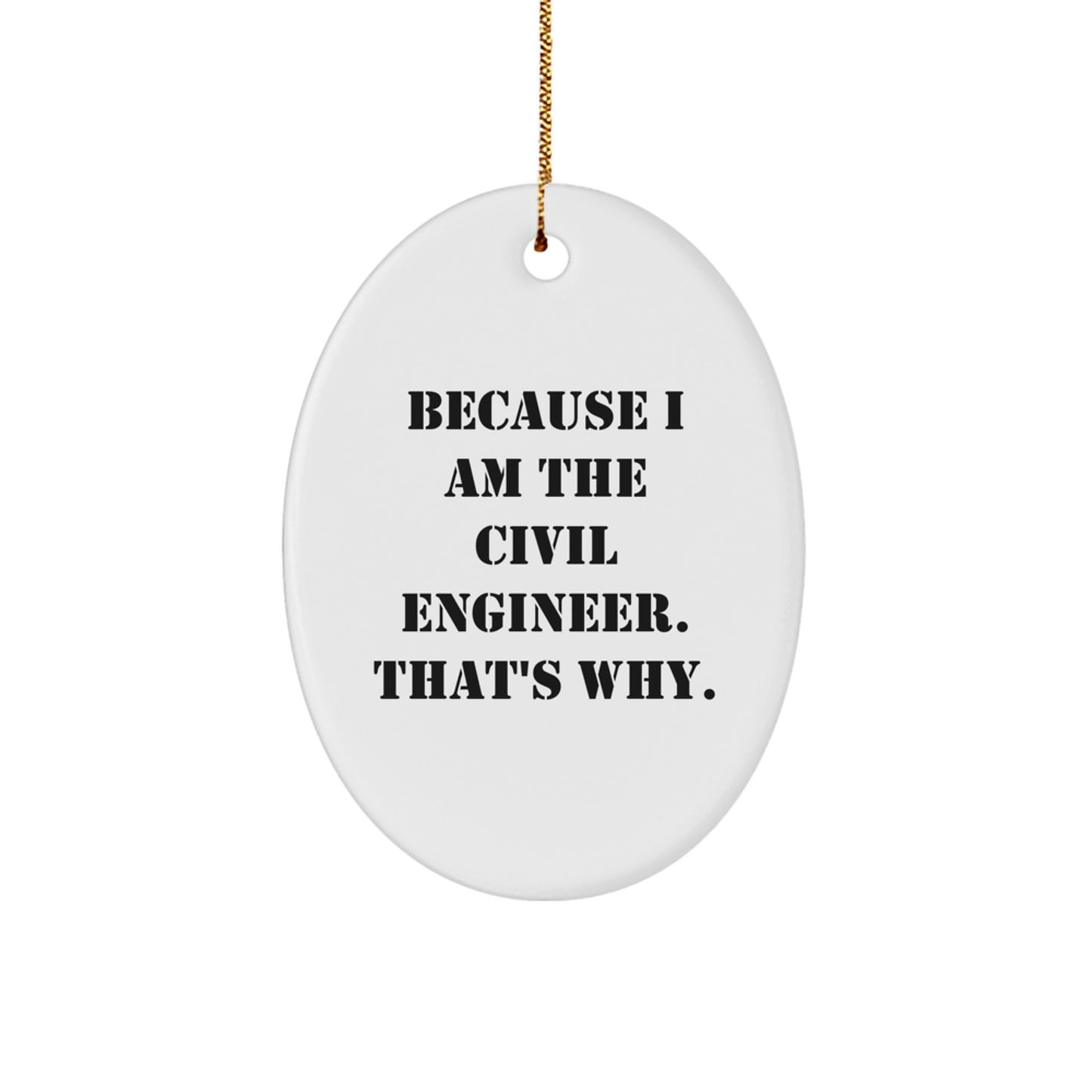 Civil Engineer Keepsake Christmas Ornament for Him Gift - Image 1