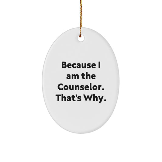 Counselor Christmas Gift Oval Ornament for Her Special Present - Image 1