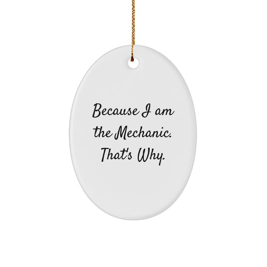 Mechanic Oval Ornament Idea Christmas Gift and Coworkers Team - Image 1