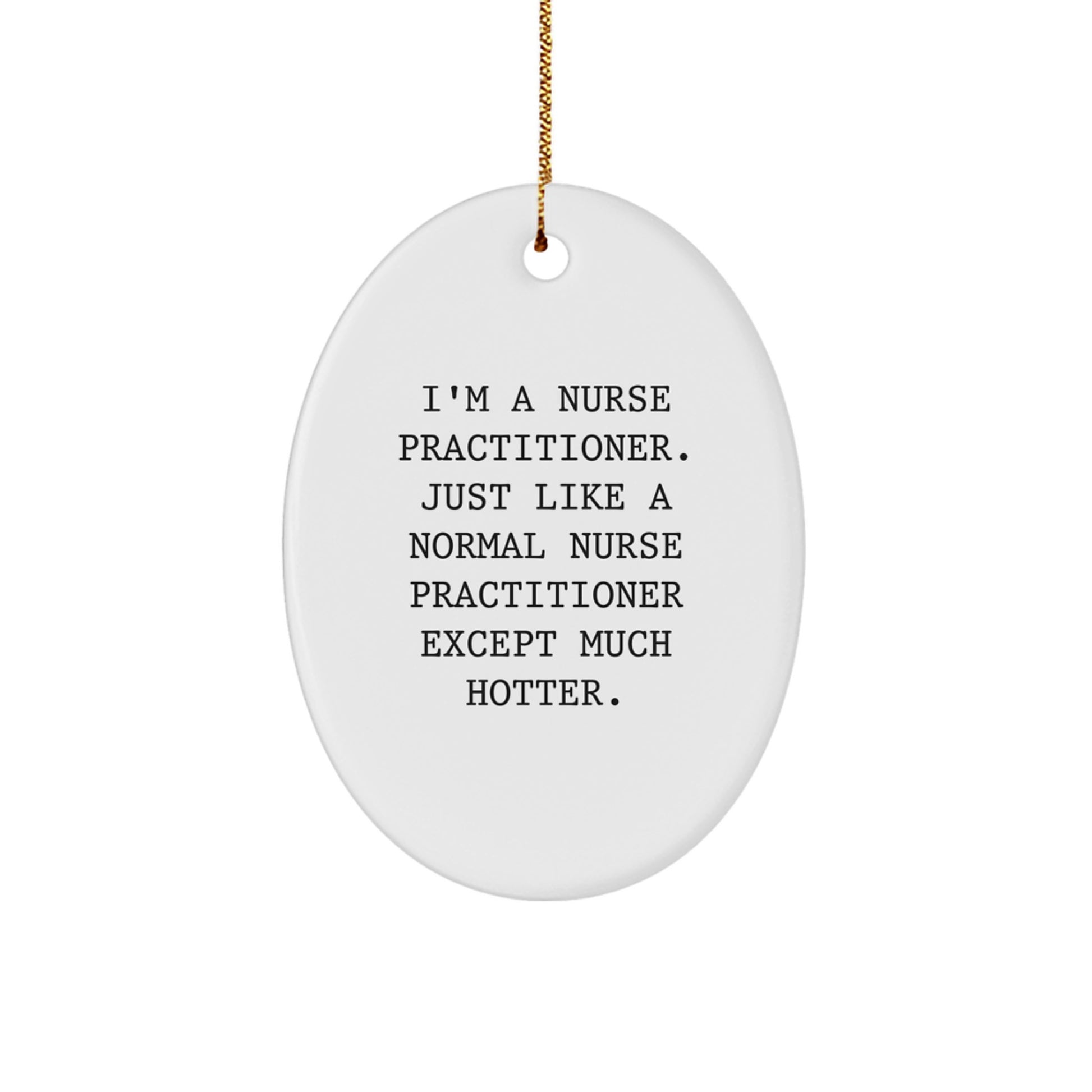 Funny Nurse Practitioner Gift, Oval Ornament for Nurse Practitioner Friends, Unique Christmas Unique Gifts from Friends to Nurse Practitioner - Image 1