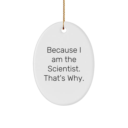 Scientist Oval Ornament Idea for Coworkers Christmas Gift - Image 1