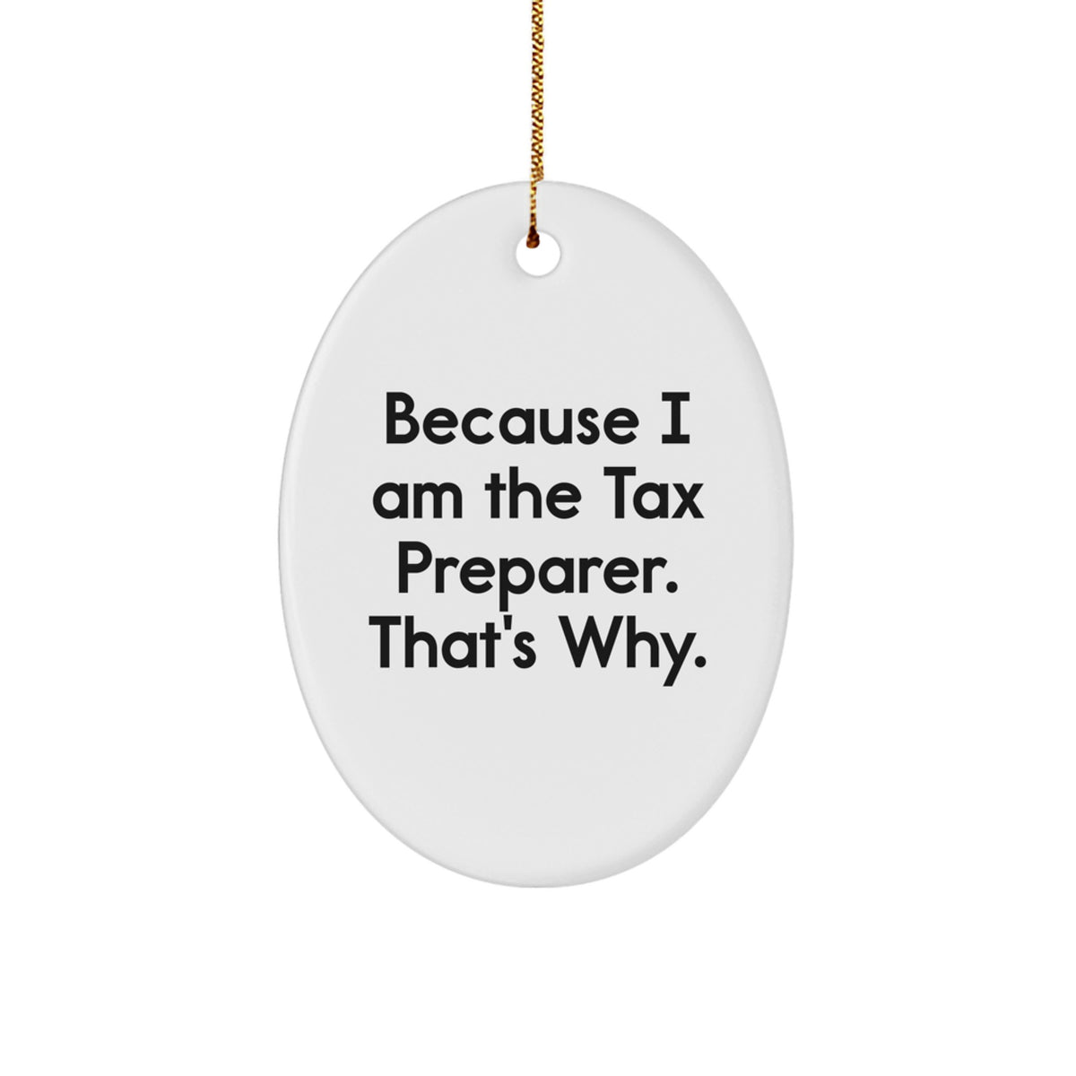 Sarcastic Tax Preparer Christmas Ornament Gift for Friends, Because I Am - Image 1