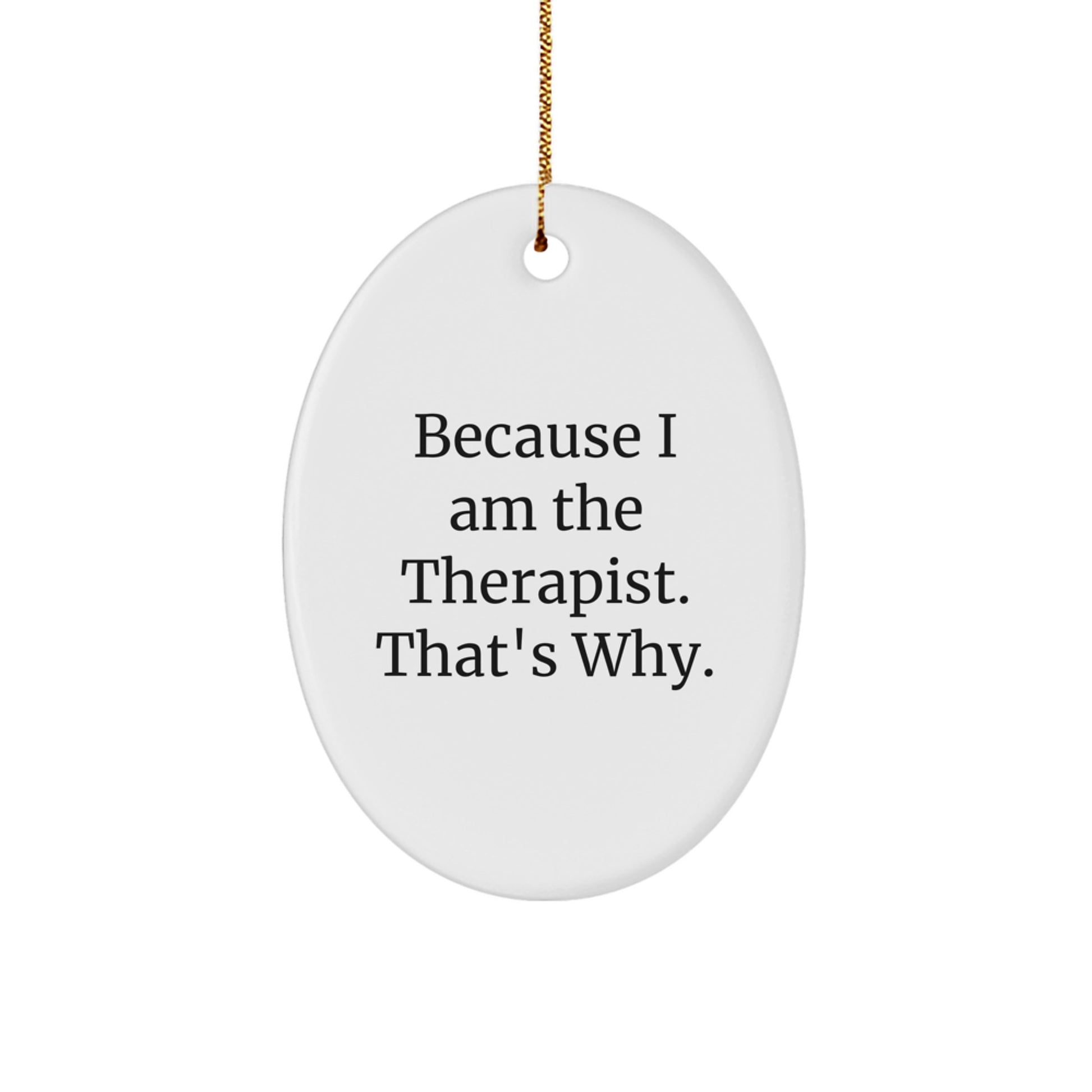 Therapist Oval Ornament Christmas Gift for Coworkers Holiday Idea - Image 1