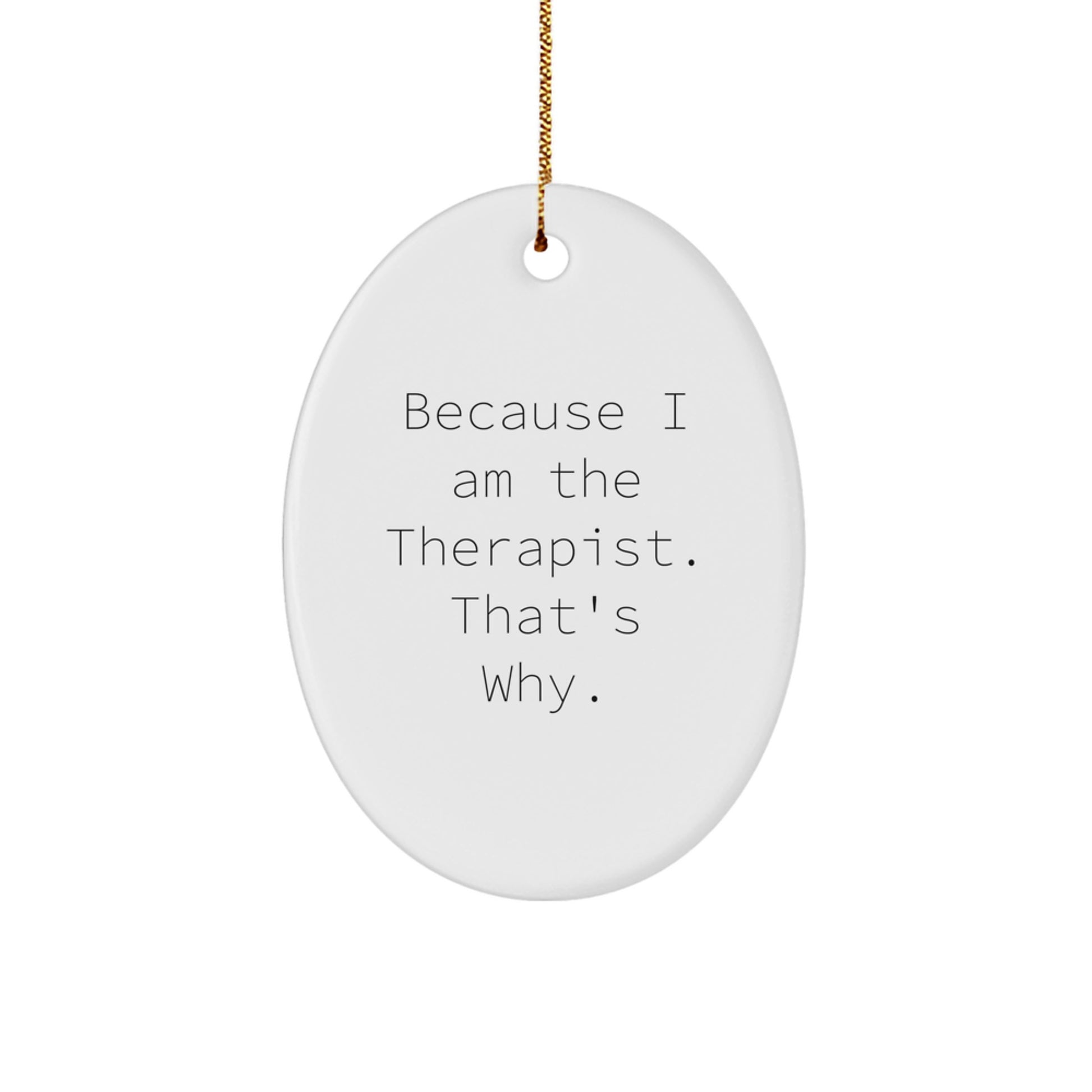 Therapist Oval Ornament Keepsake for Him Holiday Christmas Gift Bright - Image 1