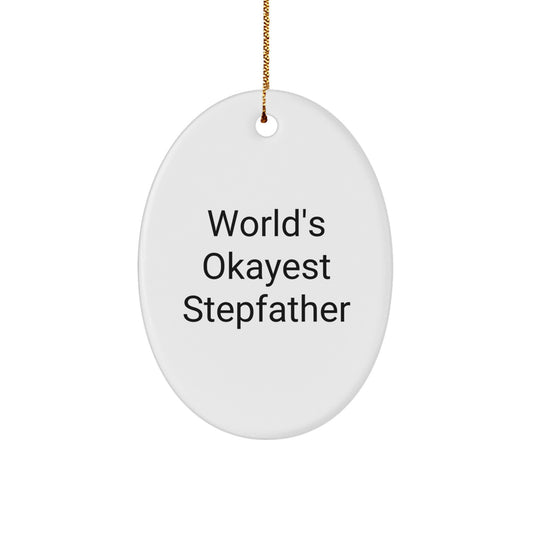 Stepfather Oval Christmas Ornament for a Best Friend Companion Gift - Image 1