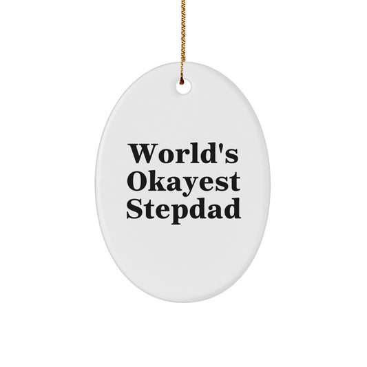 Stepdad Oval Christmas Ornament Idea Gift for Coworkers – World's - Image 1