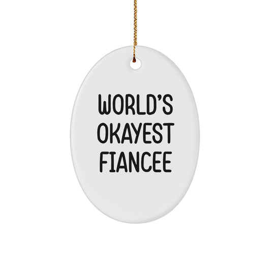 Playful Fiancee Oval Ornament Christmas Gift for Friends Novelty - Image 1