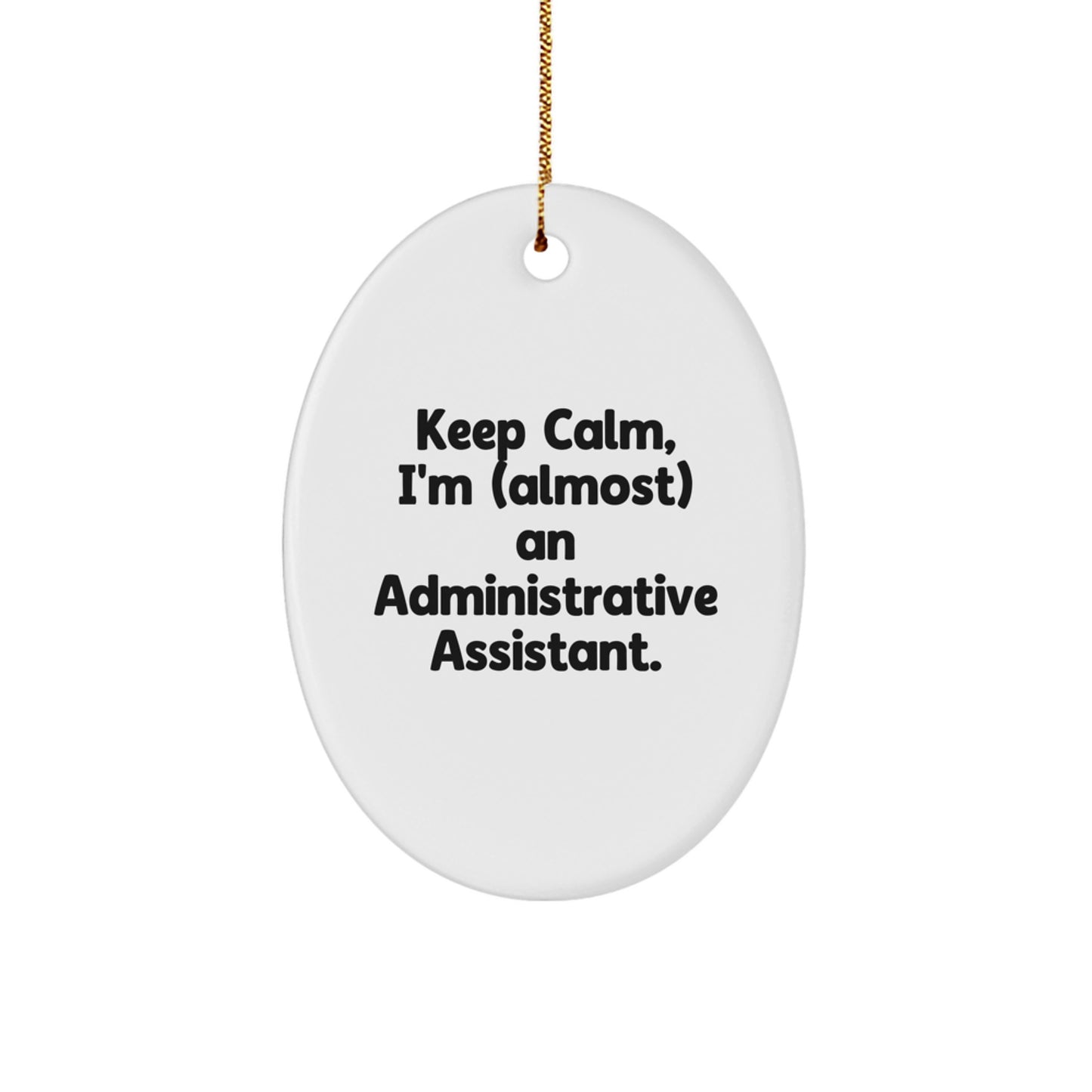 Christmas Gift for Her Administrative Assistant Oval Ornament Present - Image 1