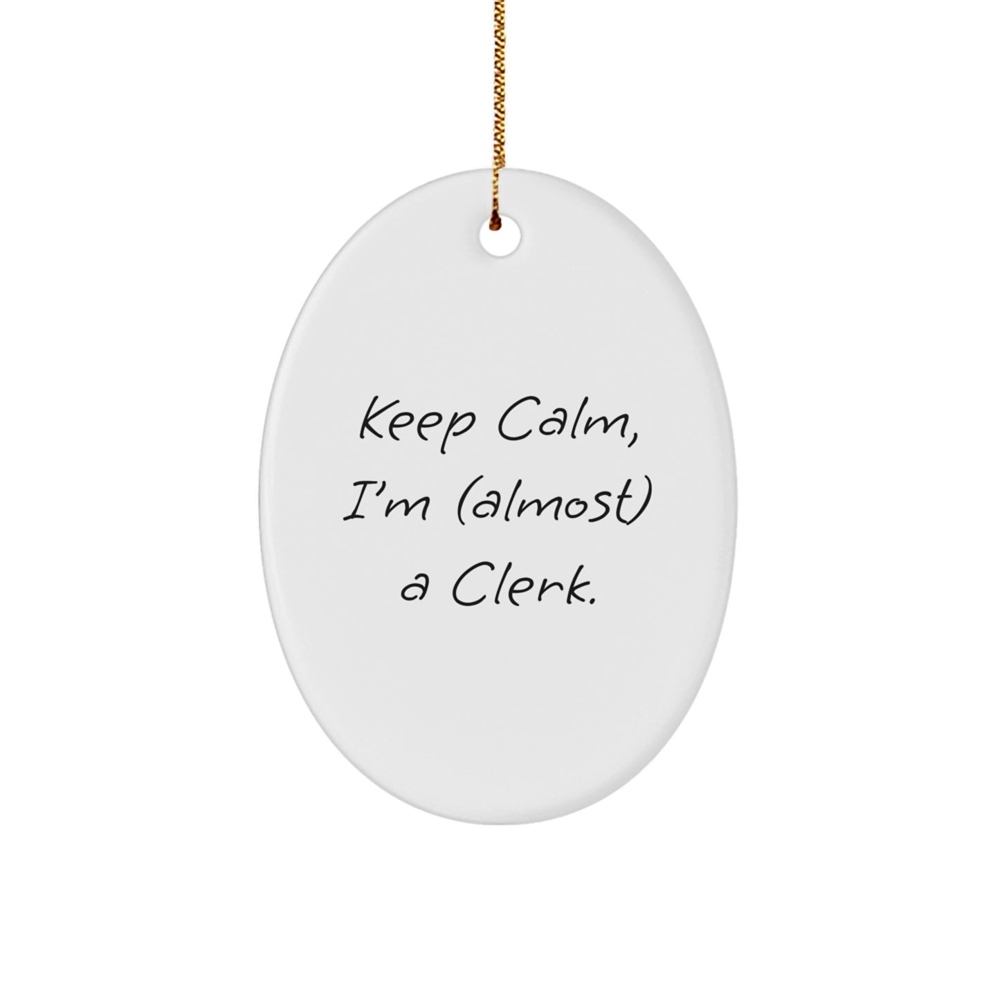 Clerk Oval Ornament Idea for Coworkers Christmas Gift - Image 1