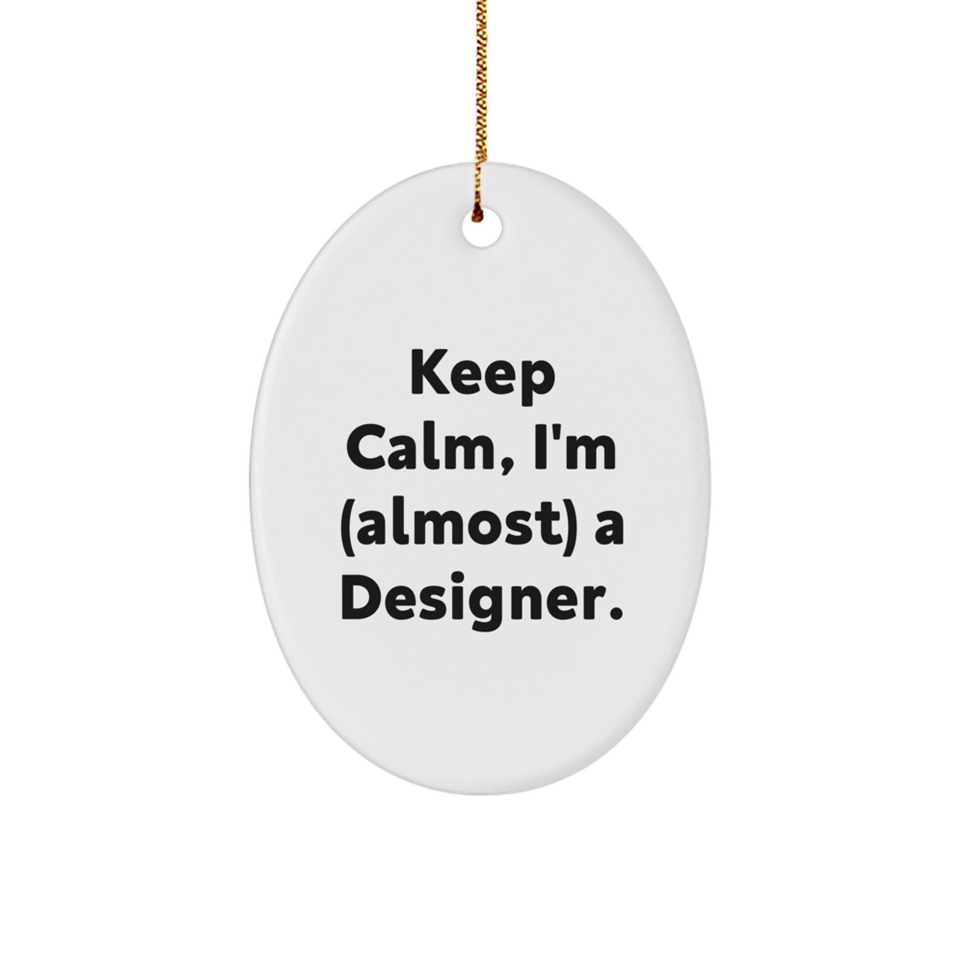 Oval Designer Christmas Ornament for Coworkers Gift Keep Calm - Image 1