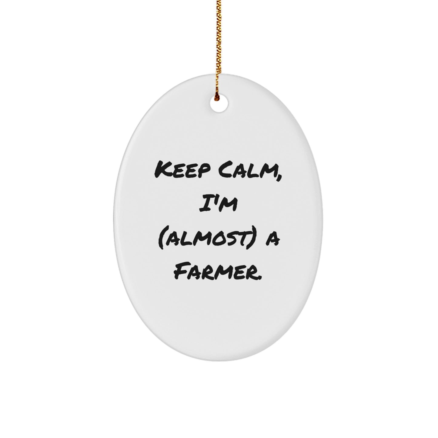 Farmer Oval Ornament for Coworkers Idea Christmas Gift - Image 1
