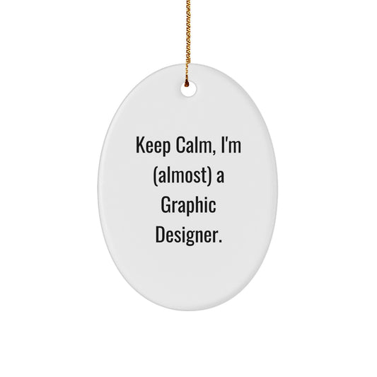 Funny Graphic Designer Oval Ornament Gifts from Friends for Christmas Unique Decorations - Image 1