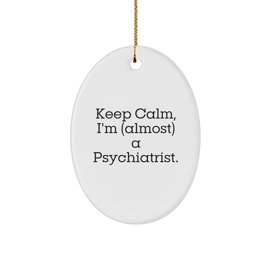 Christmas Ornament Gift Collectible, Keep Calm Psychiatrist Holiday - Image 1