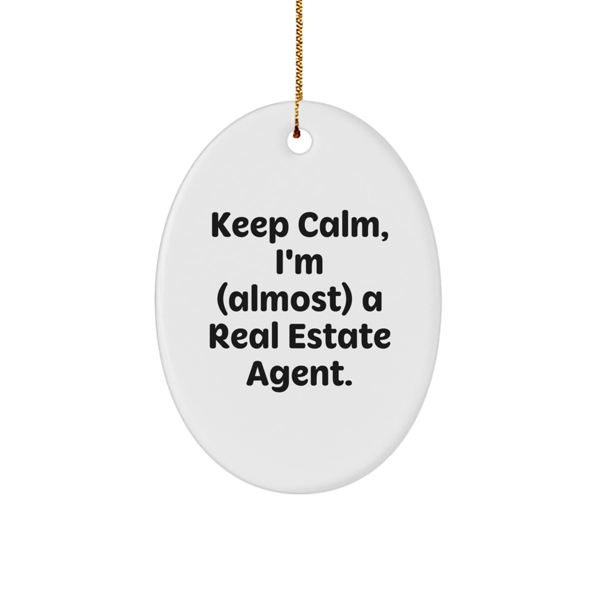 Oval Real Estate Agent Christmas Ornament Idea Gift for Coworkers - Image 1