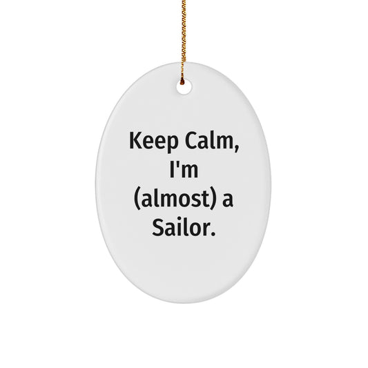 Funny Sailor Oval Ornament Gifts from Men Friends for Christmas Unique Presents - Image 1