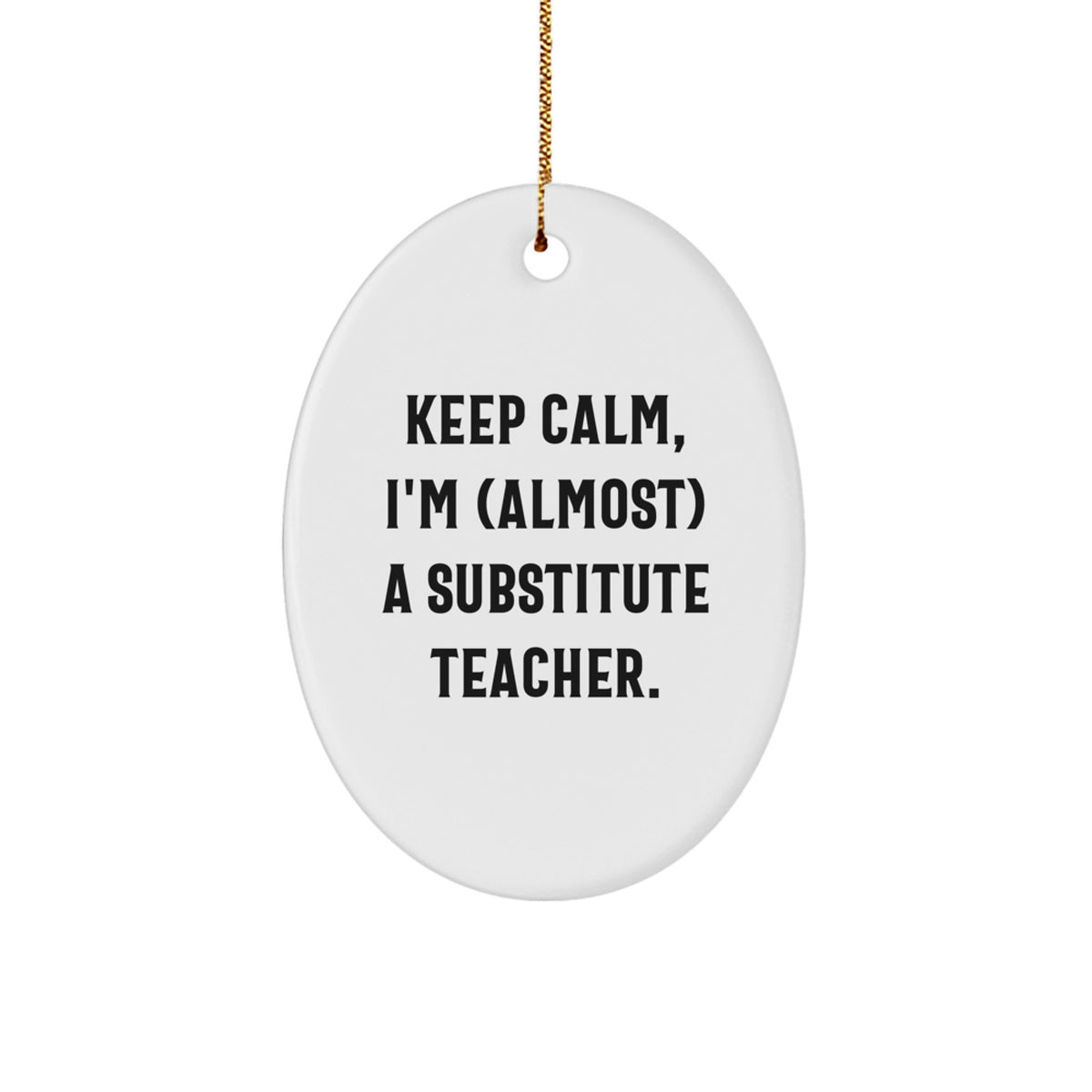 Christmas Gift for Her Substitute Teacher Present Oval Ornament - Image 1