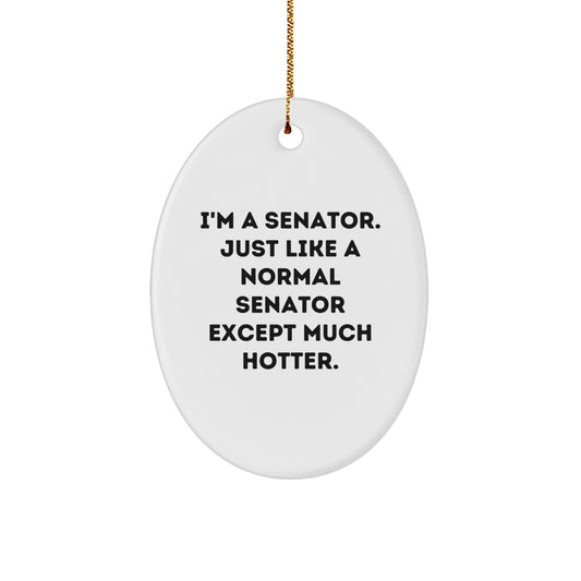 Funny Senator Oval Ornament Gifts from Friends for Senator Men - Christmas Unique Gifts - Image 1