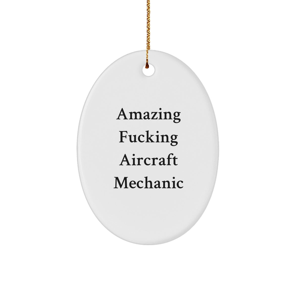 Witty Christmas Ornament Gift for Friends - Amazing Fucking Aircraft - Image 1
